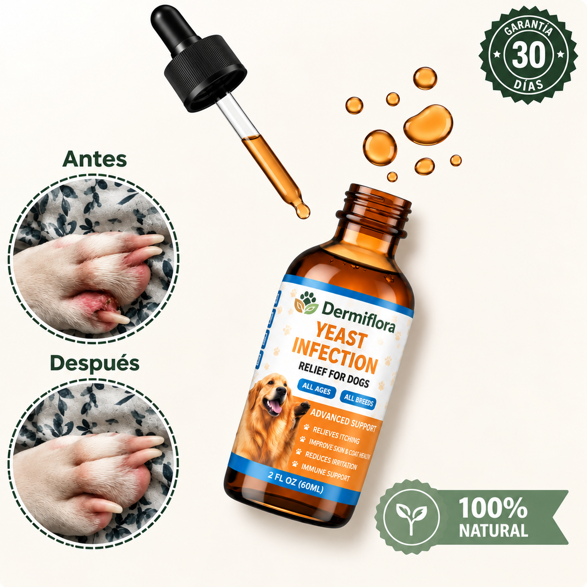 Dermiflora™ – Ayuda a controlar el hongo y a reducir la picazón desde el origen